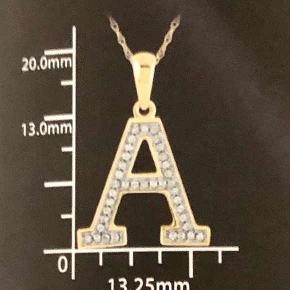 10k solid gold REAL DIAMOND Initial pendant SALE! - Picture 7 of 8